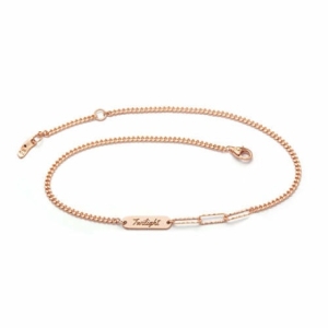 비앤비골드  14K 골드 타원 마킹 커브 체인 발찌 JNA37814