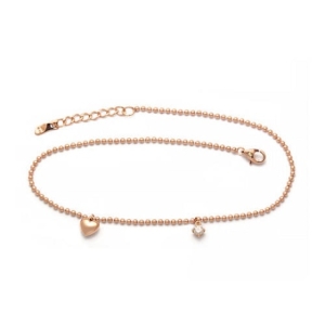 비앤비골드  14K 하트 큐빅 딸랑이 볼체인 발찌 JNA37808