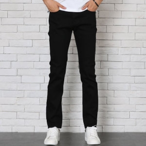 헤븐 올블랙 슬림핏 데님 W141