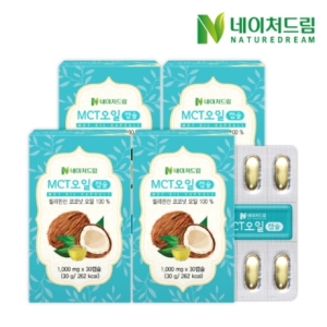 네이처드림 MCT오일 1000mg x 30캡슐 4박스 코코넛오일,방탄커피