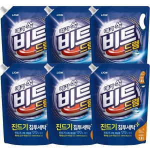비트 때가 쏙 액체세제 드럼세탁기용 2L 6개 총12리터