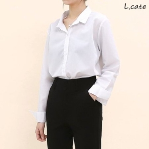 엘케이트 여성 셔츠 LVET002 카라 무지 남방 기본 블라우스