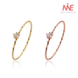 나인주얼리  14k 탄생석실반지 다이아몬드 금반지