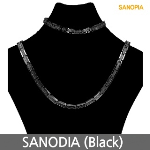 사노피아 사노디아 블랙 티타늄 자석 목걸이팔찌 세트