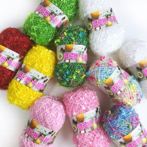 클로버  수세미 10+1 뜨개실 수세미실