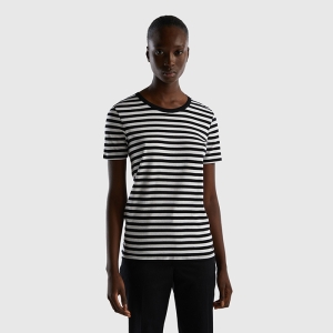 베네통 Striped short sleeve t-shirt_3OA6E16A0BK1
