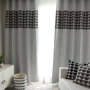 파라다이스홈 북유럽 튤립 그레이 암막커튼