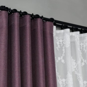파라다이스홈 와플 자카드 암막커튼-다크퍼플