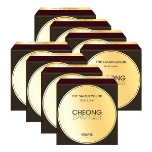 청담스타일 포레스트 더 살롱 컬러 골드라벨 염색약 와인브라운X8개 순수 새치 커버 흰머리 뿌리 셀프