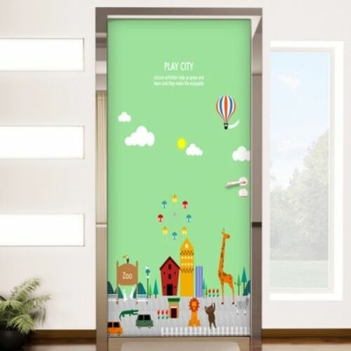 꾸밈  cj224-즐거운동물원현관문방문시트지