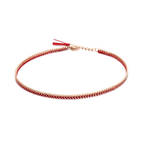 비앤비골드  14K 발찌 실크프린지 레드커브체인 발찌 JNA24904