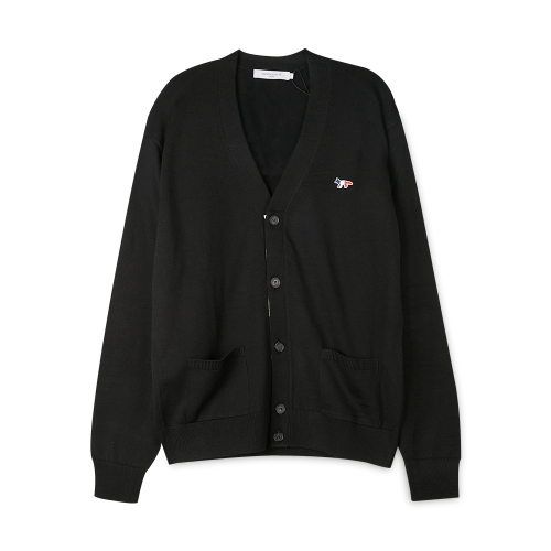 메종키츠네 트리컬러 폴스패치 클래식 가디건_FU00501KT1036 BK