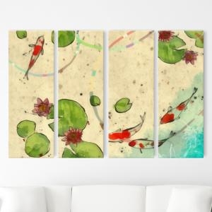 꾸밈  연꽃과잉어_대형노프레임세트