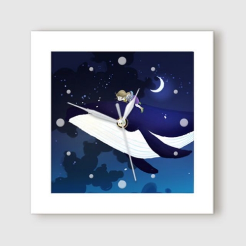 꾸밈  it439-고래와소녀의여행미니액자벽시계