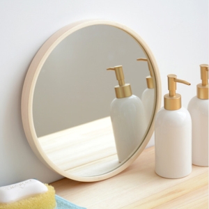 MJK  300 자작나무 슬림 원목 원형거울