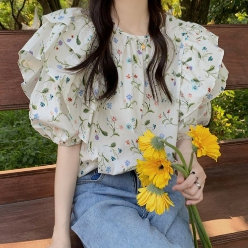오너클랜 어깨 이중 프릴 여성스러운느낌 플라워 블라우스 WAB0D9C... 이중 프릴 여성스러운느낌 플라워 블라우스 WAB0D9C : 에누리 가격비교