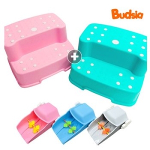 버드시아 논슬립 와이드 2단 디딤대 물레방아 수도꼭지 세트