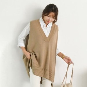 강물처럼 패션 빅사이즈 101 세련브이오버핏조끼 DBNC542 S6493998