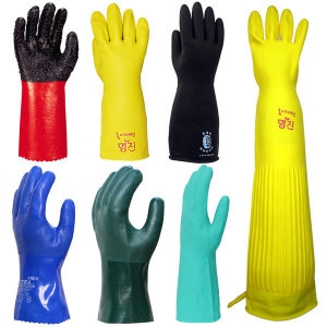 HJ  공업용고무장갑 내산장갑 내화학장갑 / PVC 진녹색