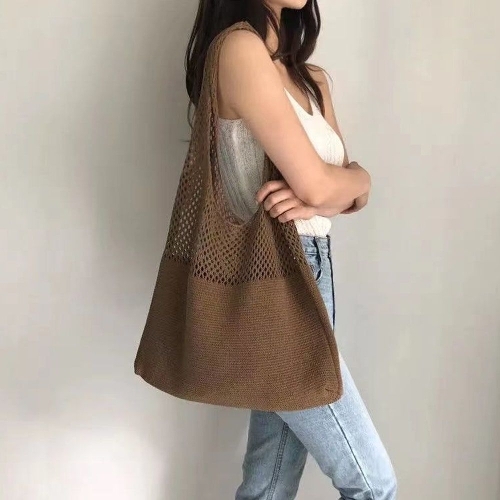 오너클랜 15컬러 에코백 니트백 메쉬가방 라탄 그물 니트쇼퍼백 WA46476