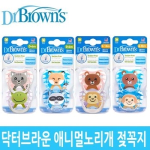 닥터브라운 애니멀 노리개젖꼭지 2P 동물모양