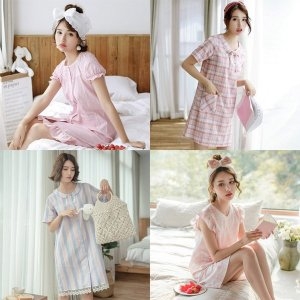 모스트 2085-2087 여성잠옷 순면 홈웨어 원피스 7type