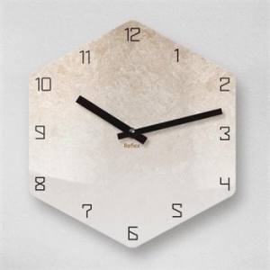 리플렉스 6각 프로즌 아이보리 무소음 아크릴 벽시계 대  OLD24