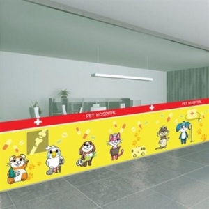 낭만창고 nang192-동물병원3 상호제작 -뮤럴실사 시트지