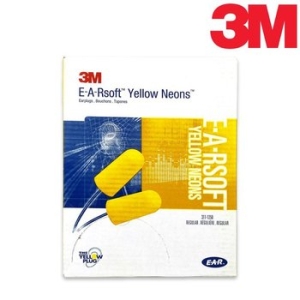 3M  E-A-Rsoft 311-1250 옐로우 네온 유선 폼 귀마개