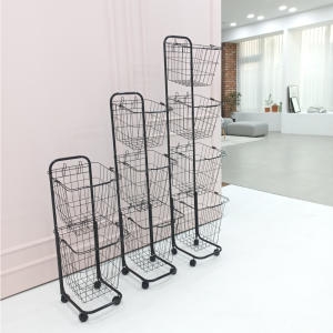 마이룸퍼니처 이동식 철제 2단 사각 빨래바구니