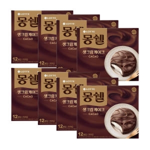 롯데  몽쉘 통통 생크림 카카오케이크 8박스 96봉 대용량 회사간식 어린이간식