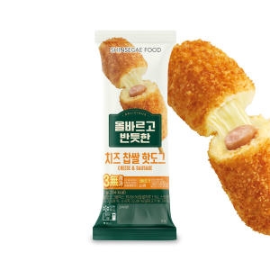 신세계푸드  올바르고 반듯한 치즈 찹쌀 핫도그 80g
