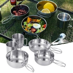 RT  캠핑 코펠 2인 세트 5종 머그컵 냄비 프라이팬 식기 W9BEB64
