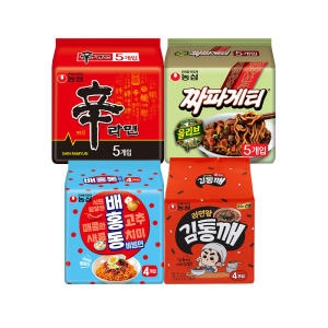 농심  신라면5개 + 짜파게티5개 + 김통깨4개 + 배홍동비빔면4개