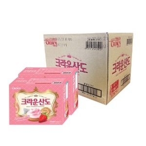 시선  크라운 딸기크림산도323g x 8곽 1박스