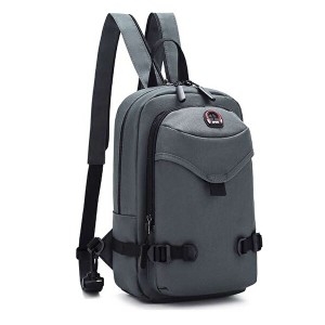 오너클랜 그레이어깨끈 지퍼 슬링백 백팩 실용 수납 가방 W7793CD