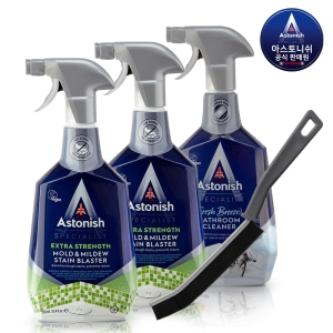 아스토니쉬 곰팡이제거 클리너 750ml 2개 + 배스룸 클리너 750ml 1개 + 틈새브러쉬