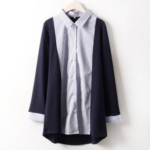 아이우먼 줄지 배색 가디건셔츠 WW1556RM804 빅사이즈 사이즈에서 자유로운 그녀~