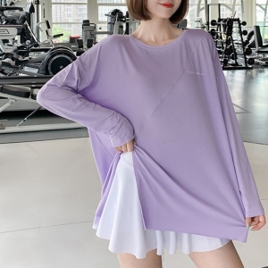 초이스 F006648_ 루즈핏 스판트임 요가티 오 본상품선택 오 퍼플_FREE 오