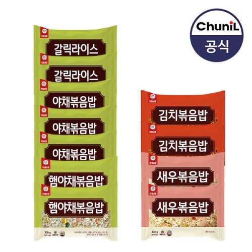 천일식품  볶음밥 각2봉 총10봉 갈릭 야채 햄야채 김치 새우