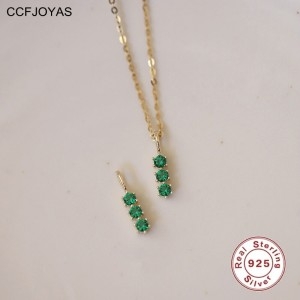 스털링  CCFJOYAS-100 925 실버 작은 후프 귀걸이 무지개 불규칙한 직사각형 지르콘 원형 패션 주얼리