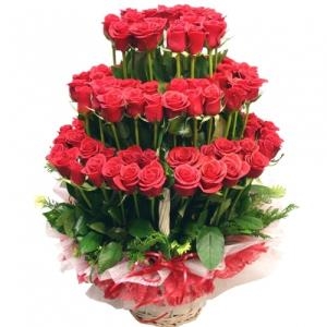 젠틀맨플라워  장미100송이 혼합꽃바구니  3a844