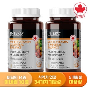 인테로 캐나다 멀티비타민 앤 미네랄 밸런스 24종 180정 X 2병 12개월분 남성 여성 종합비타민 영양제