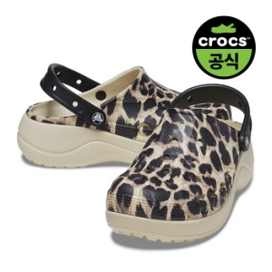 크록스 여성 바야 플랫폼 프린트 클로그_208712-90L