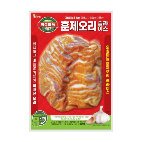 롯데햄  롯데 의성마늘 훈제오리 슬라이스 400g