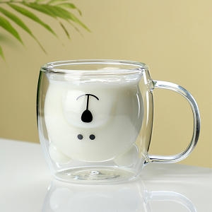 레토 이중 내열 유리컵/곰돌이 물잔