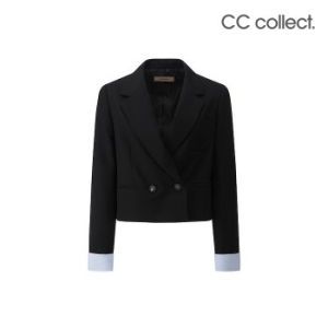 씨씨콜렉트 SET-UP 자수 엠블럼 더블 브레스트 자켓 BK_E231PSF118