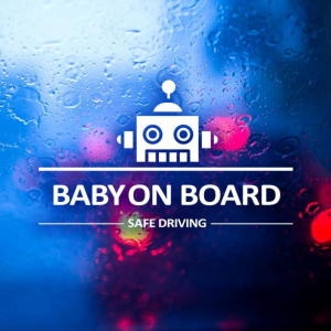 제제데코  심플라인 로봇 BABY ON BOARD 스티커
