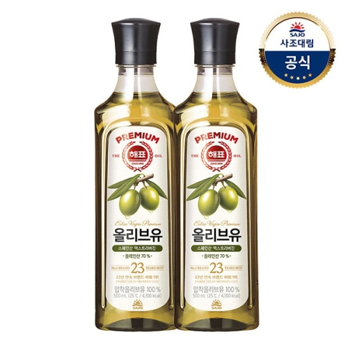 사조대림 올리브유 500ml x2개 /유통기한확인