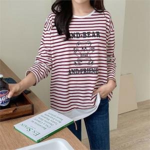 아이우먼 빅사이즈 108 프린팅밑단배색긴팔티 DILE633_